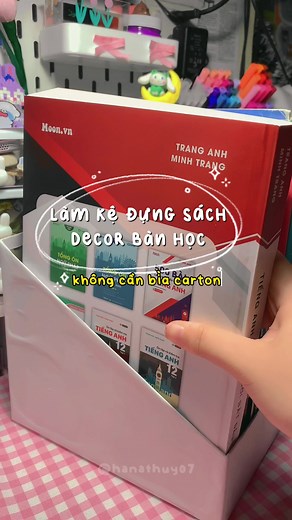 Làm Kệ Đựng Sách Decor Bàn Học Không Cần Bìa Carton - Đơn Giản và Chi Tiết