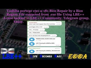 Toshiba portege z30-a-181 Bios Repair by a Bios Region File extracted from .exe file Using LBE++🖐😎📌👌