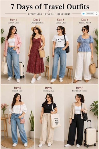 7 Days of Cute travel Outfits for Girls ✈️ | Ammu Fashion Finds | #shorts #ytshorts #cute #trending