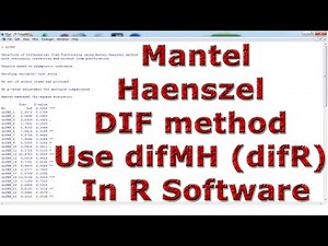 Mantel-Haenszel DIF method Use difMH (difR) With (In) R Software