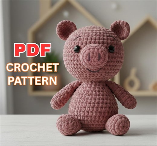 Pig Crochet Pattern PDF | Amigurumi Pig Pattern | Cute Farm Animal Crochet Toy | Crochet Pig | Amigurumi Pig Plush - Etsy