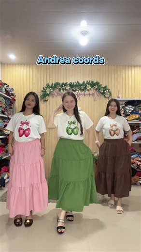 Andrea Coords terno para sa plus size: pastel skirt at cotton spandex blouse