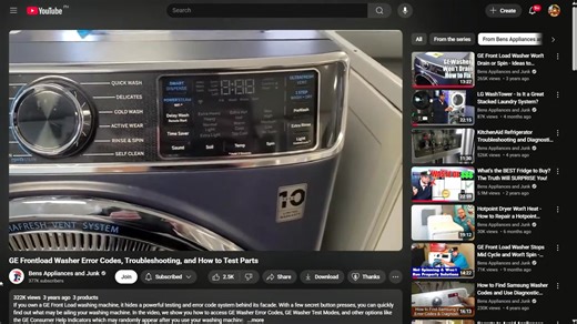 GE Frontload Washer Won't Start - How to Test & Replace Damper System and LED (Blue Gasket-Type) | Ben's Appliances