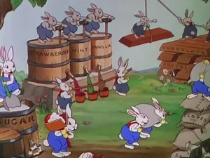 Funny Little Bunnies (1934) Cartoon: Easter Egg Making Fun