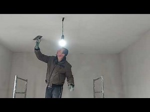How to apply finishing putty to a plasterboard ceiling