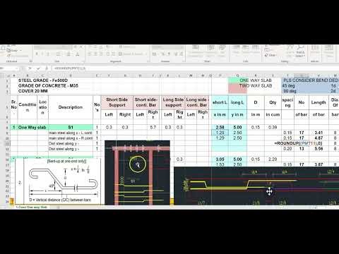 RCC One Way Slab - Practically an easy way quantity take off with using AutoCAD & Excel tutorial.