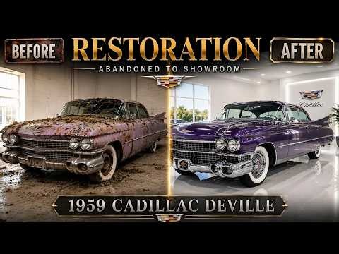 1959 Cadillac DeVille Luxury Lavender Restoration | Abandoned to Showroom Perfection ASMR