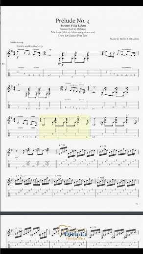 Prelude No. 4 (Heitor Villa-Lobos) for Classical Guitar