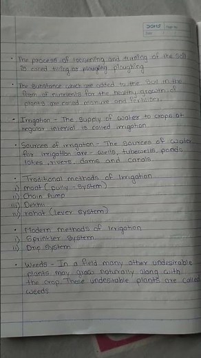 Class 8 Science Chapter 1 Crop production and manegement notes |#science #class8 #notes