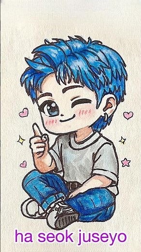 💜 BTS Chibi Art + Trending Song ✨ | All 7 Members Fan Art #BTS #army