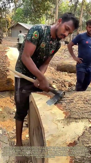 Stripping Tree Bark: How Ax Work Prepares Logs for Lumber and Craft Use