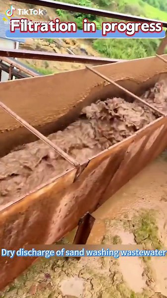General process of sewage treatment in sand washing field: flocculation and sedimentation sludge dewatering in sand washing field/sludge water separator in sand washing wastewater. #dehydrator#sandsludgewashing#environmentalprotection #watertreatment #waterfiltration #sedimentationtank #flocculationandsedimentation