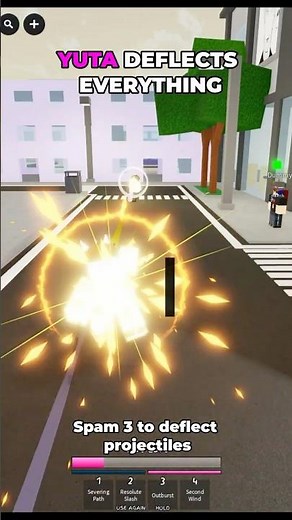 YUTA DEFLECT VS PROJECTILES IN JJS #jujutsushenanigans #jjs #roblox