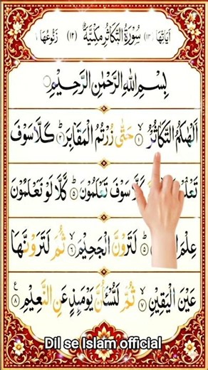 Surah At-Takathur Full Recitation | Beautiful Quran Tilawat #quranrecitation