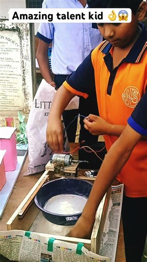Amazing talent kid Filtering powder with motor #shorts #talent #kid #amazing #trending