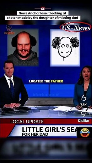 News Anchors lose control after seeing a daughter sketch for his missing dad
