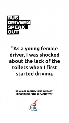 🚨A new survey by Unite finds over half of bus routes have no toilets on them. "These findings show a complete failure when it comes to providing decent toilet facilities for bus drivers. "The right to a toilet at work is a basic human one and should be a given for all workers. Bus companies know what they should be doing but are ignoring the welfare of their drivers," Unite general secretary Sharon Graham. 🚽 UK #busdrivers are speaking out on #WorldToiletDay for better conditions. 📢 Our messa