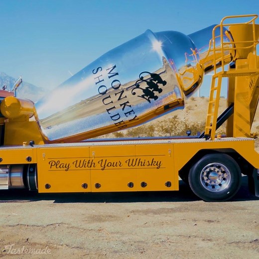 This is no doubt the biggest cocktail shaker you've ever seen. @Monkey Shoulder has taken a cement mixer and turned it in a whisky-lover's dream cocktail dispenser. | Tastemade