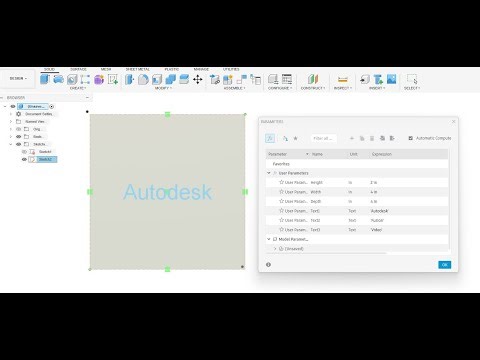 Autodesk Fusion Tutorial - Parametric Text