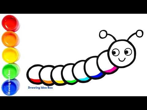 Drawing a Caterpillar and Rainbow Caterpillar 🌈 | Fun Drawing Ideas Box for Kids
