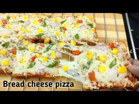 Quick and Easy Bread pizza - cheesy bread pizza 10 minutes recipe - pizza recipe by Soni kitchen