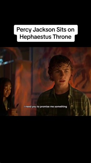 Percy Jackson Sits on Hephaestus Throne: Emotional Scene with Annabeth