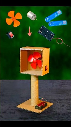 1 simple science experiment project item made with cardboard dc motor AA battery rocker switch