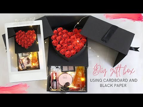 DIY Gift Box | Handmade Gift Box Idea | Heart Shape Flower Box With Drawer | How To Make Gift Box