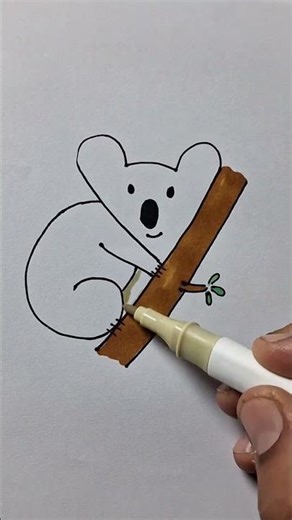 Easy Koala Drawing with Letter Y 🐨