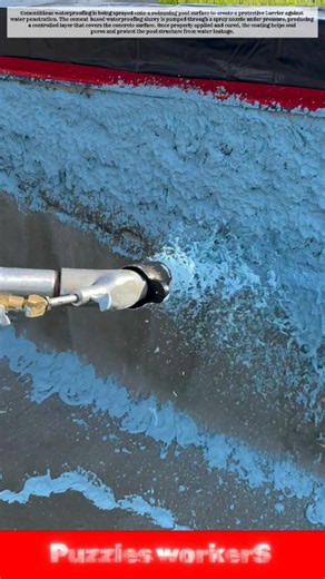 Spraying Cement Waterproofing on a Swimming Pool! 💦