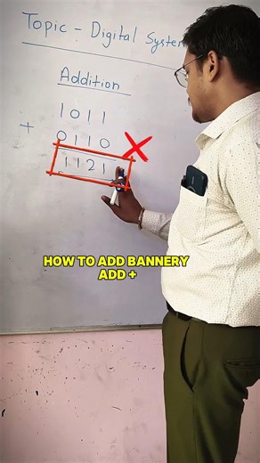 🔥HOW TO ADD+ BINARY NUMBER💫#education #addition #youtubeshorts