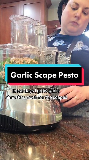 THIS is my most popular garlic scape recipe I've shared it many times And still, year after year I get numerous requests to share it again So here it is! The famous Homegrown Kosher Garlic Scape Pesto! Ingredients: •1 cup chopped (into 1