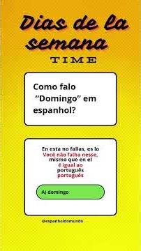 Dias de La Semana en Español #espanholbasico #aprenderespañol #crecimientopersonal