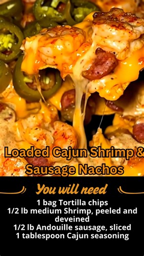 7.5K views · 32 reactions | Loaded Cajun Shrimp & Sausage Nachos...