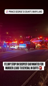 JUST IN: FELONY STOP ON SUSPECT CAR WANTED FOR MURDER 🚨 Kenilworth Ave at Campus Drive in Riverdale, Maryland📍 Four occupants of a Toyota Corolla, wanted for HOMICIDE, are in cuffs after a high-risk felony stop at the intersection. MPD’s Falcon 🚁 helped track down the car from the sky. Federal agents are on scene as well, on top of DC Police and Prince George’s County Police. At least one person is being treated on scene for non life-threatening injuries. | The DMV Live