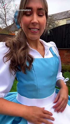 Our Belle transformation dress 2.0! ❤️ We loved making this version! Even the blue bow removes this time!! 😂 What do you think? #beautyandthebeast
