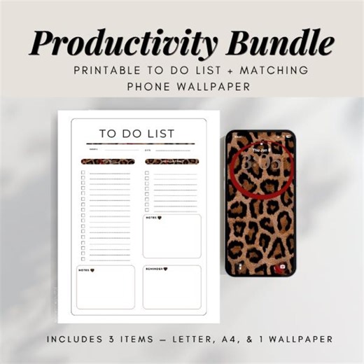 To Do List Printable PDF | Daily Checklist Planner | Aesthetic Minimalist Planner | Phone Wallpaper Bundle | A4 Letter Instant Download - Etsy