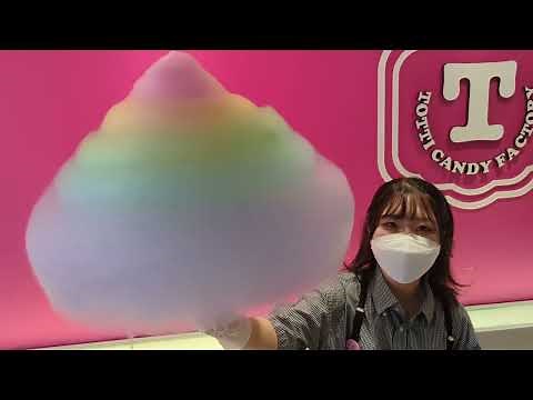 How to make Japan's biggest and cutest rainbow cotton candy｜Very popular street food in Harajuku