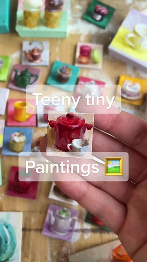 Teeny tiny paintings 😍🖼️ #oilpainting #painting #miniart #miniatureart #minipainting #minipaintings #tinyart #originalart #tiktokart #arttok