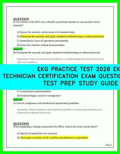EKG Technician Certification Exam Prep 2026: Comprehensive Practice Test & Study Guide