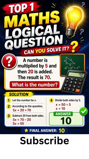 Top 1 Maths Logical Question with Solution 🤯 | Can You Solve This Easy Math Puzzle? #shorts