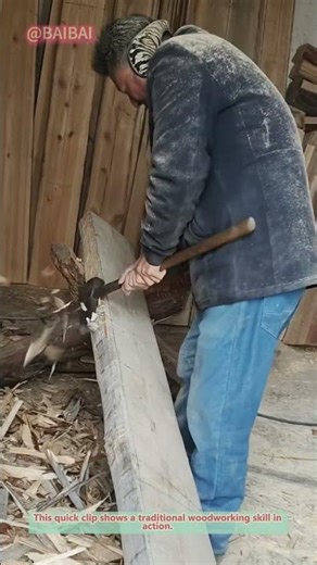 The Art of Hand Peeling Logs with an Axe
