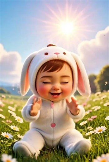 Baby cheering cartoon