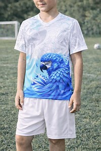 Kids Soccer Uniform Set With Blue Parrot Design – Custom Logo Jersey & Shorts - Etsy Canada