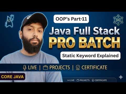 Master OOPs in Java Part-11🚀 | Static Keyword: Introduction | CoreJava Day-28