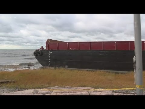 Barges found in Milford move up the coast