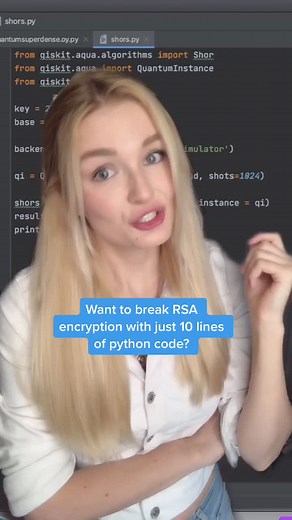 Easy way to run Shor’s algorithm #learnfromme #minitutorial #techtok #code #quantumcomputing #cryptography #security #learnontiktok #tiktokpartner