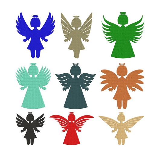 Angel Silhouette Embroidery Design, Guardian Angel Winged Girl Machine Embroidery File, 9 Design, 9 Size, Instant Download - Etsy