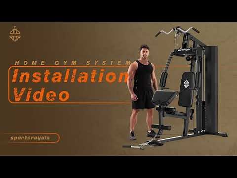 Sportsroyals Home Gym, Gym Equipment with 154LBS Weight Stack for Full Body Workout