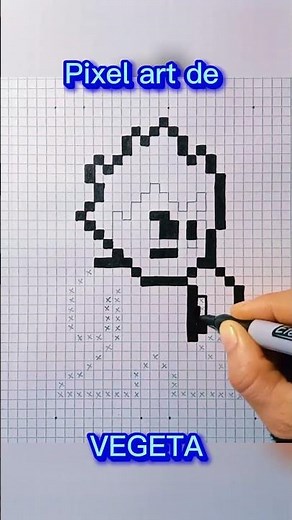 ¡Así se dibuja a Vegeta en pixel art fácil!